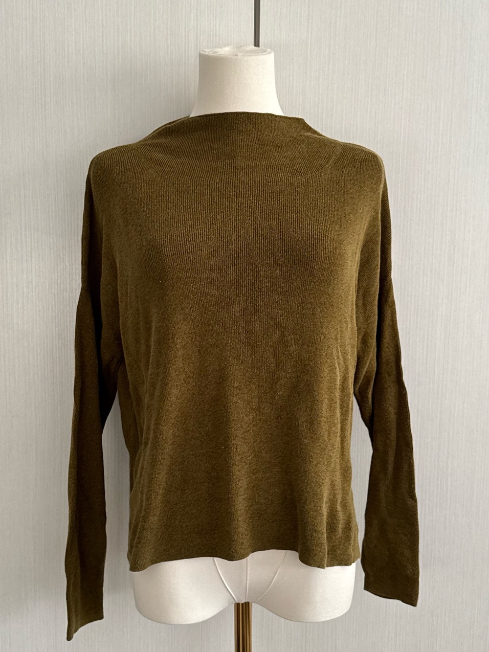 J. Crew Olive Crewneck Lightweight Knit Sweater